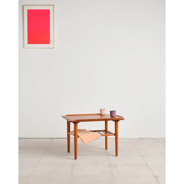 Coffee Table in Teak with Newspaper Shelf by Holger Georg Jensen for Kubus, Denmark, 1960s For Sale - Image 9 of 17