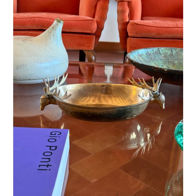 Mid-Century Modern Brass Deers Centerpiece / Bowl, France 1970s For Sale - Image 17 of 17