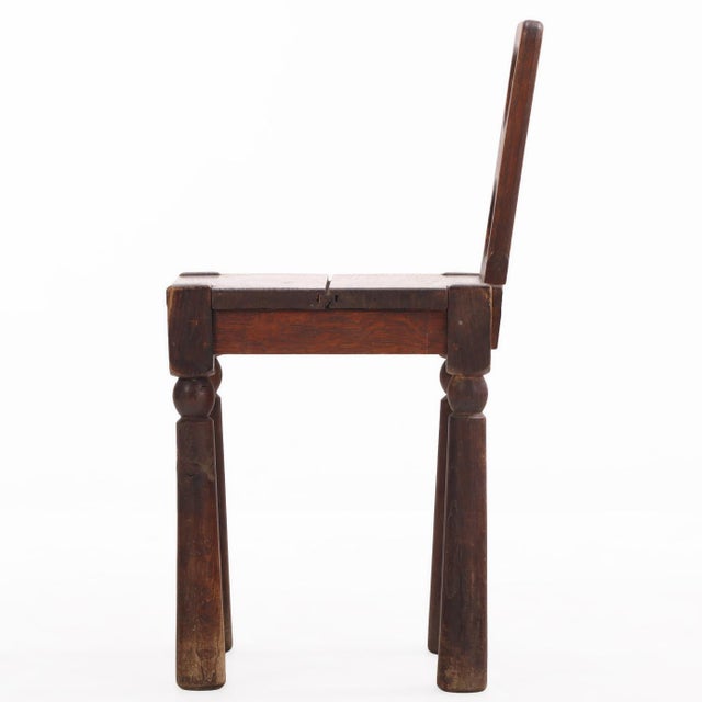 Brutalist Brutalist French Oak Small Side Chair, C. 1940. For Sale - Image 3 of 8