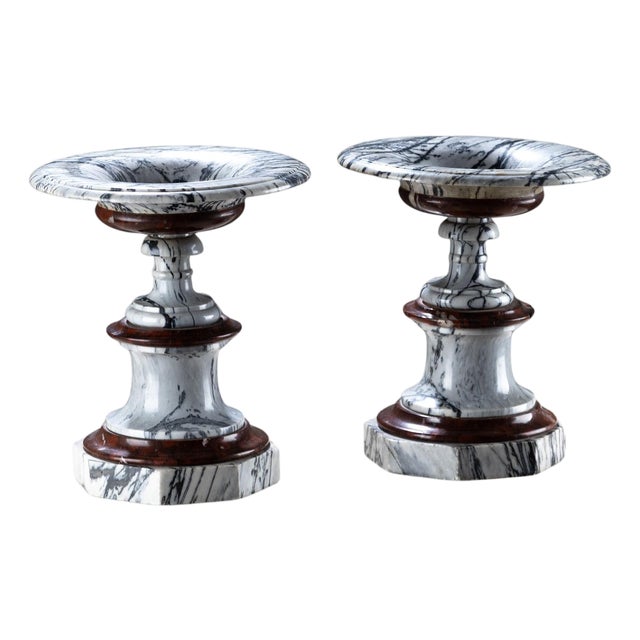 19th Century Pair of Marble Tazzas, Italy For Sale
