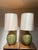 1960s 1960s Pair of Mid Century Modern Glazed Olive Green Table Lamps For Sale - Image 5 of 10