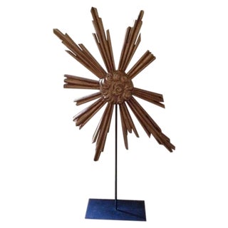 Gilt Starburst Sculpture on Stand For Sale
