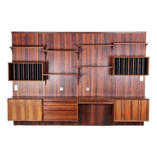 Rosewood Wall Shelving Unit by Poul Cadovious for Cado, 1960s For Sale