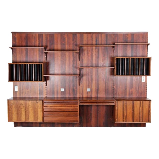 Rosewood Wall Shelving Unit by Poul Cadovious for Cado, 1960s For Sale