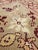 Textile Antique Oushak Carpet, Handmade Oriental Rug, Pale Green, Coral, Taupe and Cream For Sale - Image 7 of 12