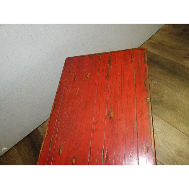 Lh26 Oriental Chinese Style Red Decorative Storage Box 14"Hx34" For Sale - Image 9 of 12