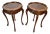 1910s Antique French Louis XV Walnut & Satinwood Inlay Pair of Side / End Tables For Sale
