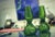 Loetz-Style Green Bohemian Glass Vases - Pair For Sale - Image 6 of 6
