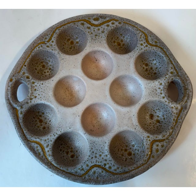 Lovely French purple and pinkish ivory escargot plate