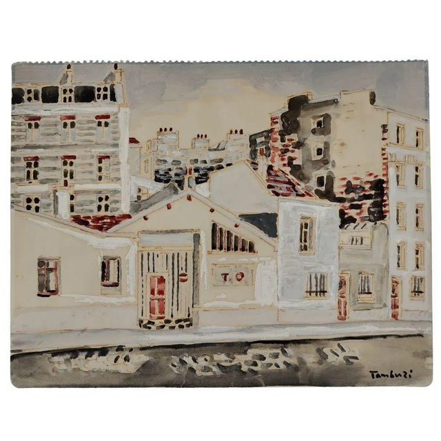 Orfeo Tamburi, City Landscapes, Paris, 1970, Watercolor & Oil Painting, Set of 2 For Sale - Image 13 of 18