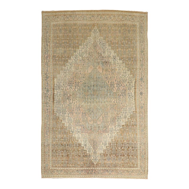 Antique Mint Lavender Color Persian Senneh Rug no. j5194 For Sale