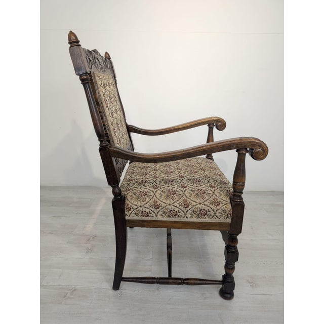 Antique Armchair in Oak Wood with Springs For Sale - Image 13 of 18