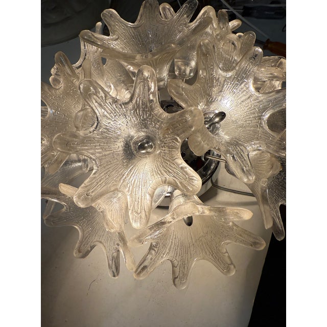 Metal Circa 1968 Venini Esprit Series Style Murano Sconces or Flush Mounts - a Pair For Sale - Image 7 of 8