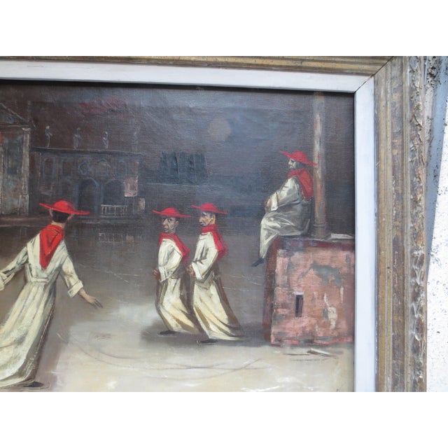 Cardinals Iceskating by Moonlight at the Cathedral, a Bosa theme of figures of some authority engaged in some action that...