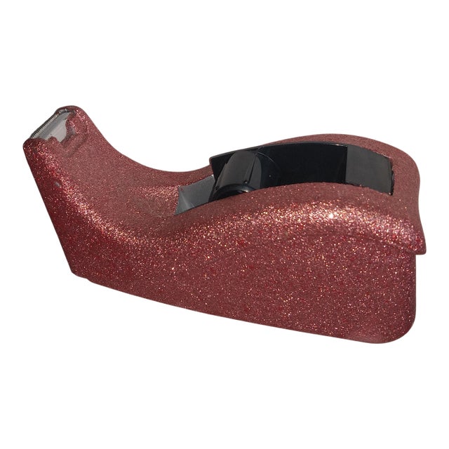 The Signature Shimmer Weighted Executive Office Desktop Stationary Dispenser in Sparkling Rose Gold Pink for Scotch Brand Tape For Sale