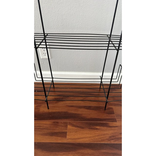 1960s Mid Century Modern Wire Metal Plant Storage Shelving Rack For Sale - Image 5 of 6