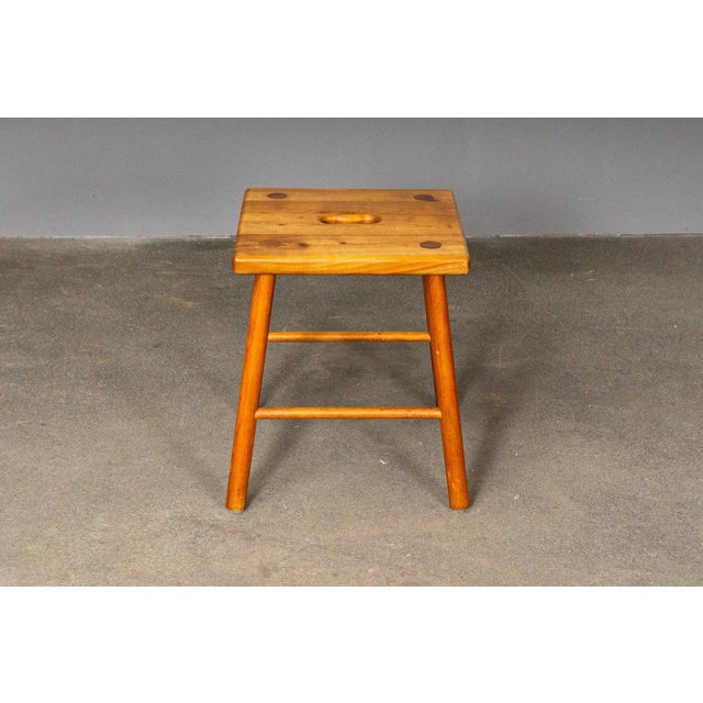 Vintage Stool in Cherrywood For Sale - Image 4 of 14