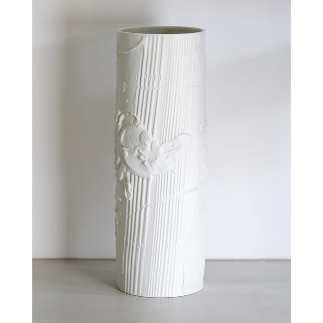 Postmodern White Bisque Porcelain Floor Vase by Werner Schreib for Rosenthal, 1960s For Sale - Image 3 of 11
