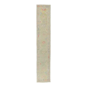 Vintage Pastel Oushak Rug Runner - 02'10 X 15'08