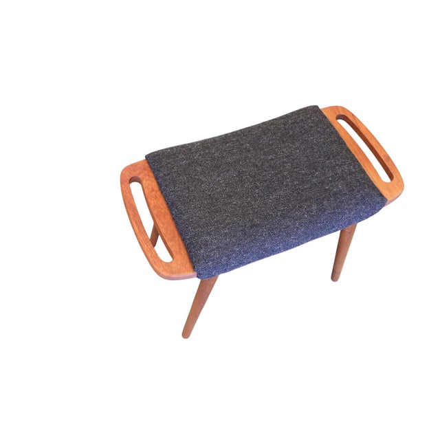 Vintage Danish Teak Stool with Shaped Handles, 1960s For Sale - Image 4 of 10