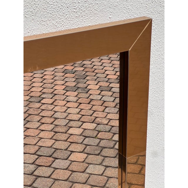 Late 20th Century Postmodern Paul Evans Style Metallic Mirror With Shelf For Sale - Image 10 of 12