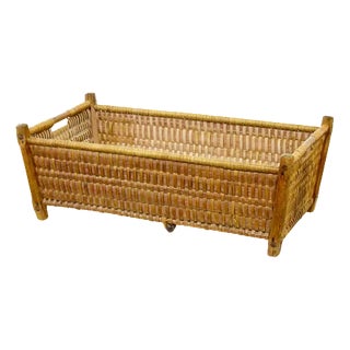 19th Century Scandinavian Woven Pine Basket, 1890s For Sale