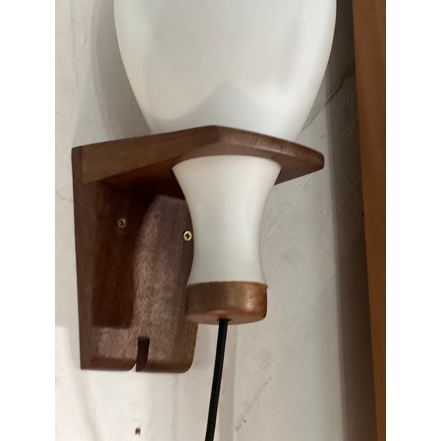 Wood Vintage Scandinavian Wall Lights, 1960s, Set of 2 For Sale - Image 7 of 16