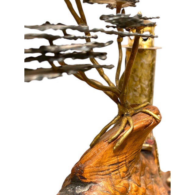 Wood Mid 20th Century Frank Sunseri Burlwood & Metal Coastal Sculpture Lighthouse Nautical Carmel Monterey California Artist For Sale - Image 7 of 11
