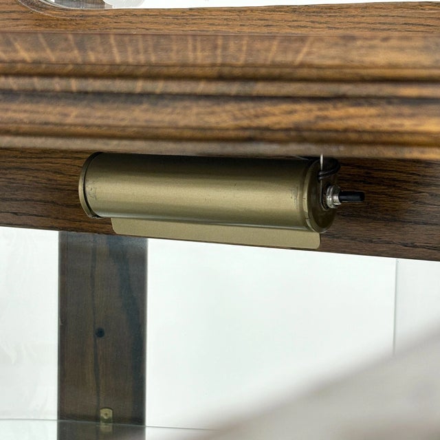 Brown Antique European Revival Curved Glass Display Cabinet Early 20th Century For Sale - Image 8 of 9