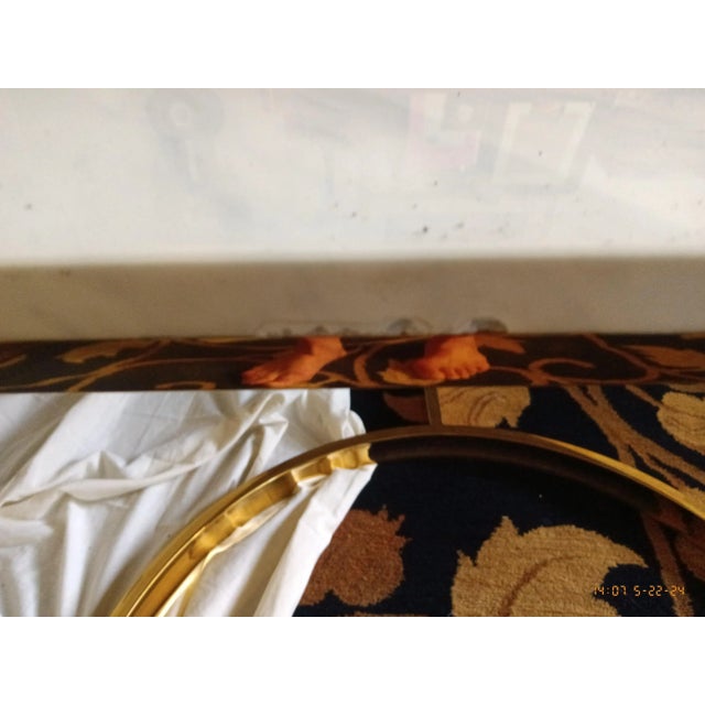 1990s Vintage Modern Italian Marble and Brass Coffee Table For Sale - Image 4 of 7