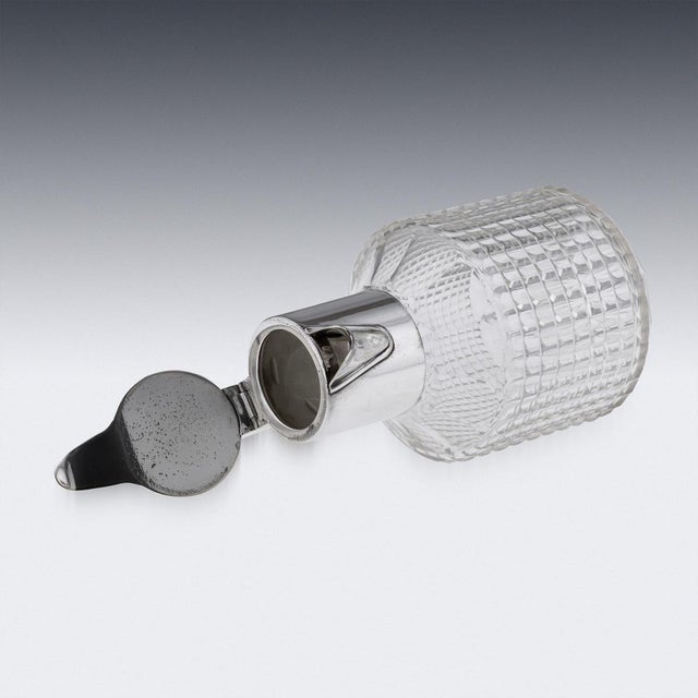 Silver Antique German Silver Plated and Cut Glass Claret Jug from WMF, 1890s For Sale - Image 8 of 18