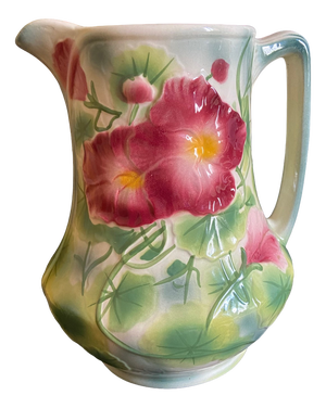 Majolica Ceramic Glazed Flower Pitcher from Saint Clément, 1960