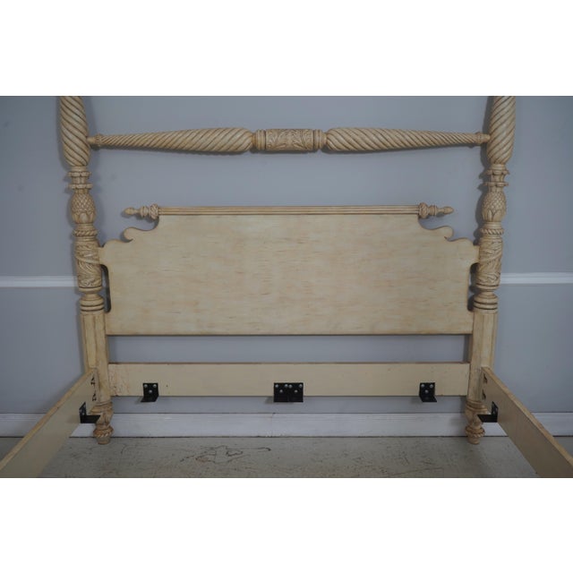 Traditional Spiral Twist King Size Painted 4 Post Bed For Sale - Image 3 of 18