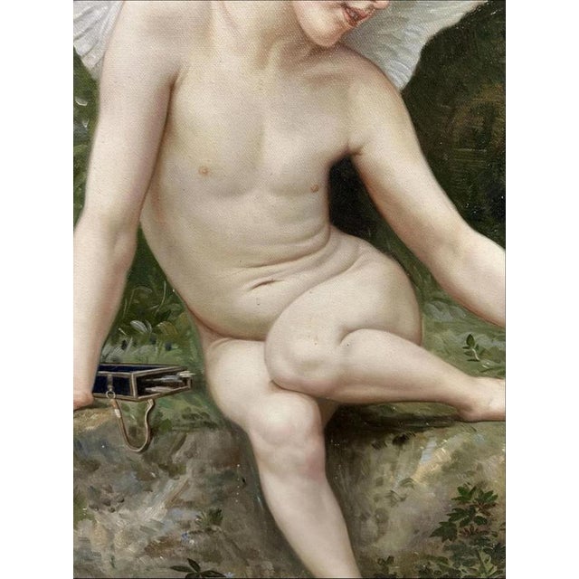 French School Artist, Cupid, 20th Century, Oil on Canvas, Framed For Sale - Image 4 of 7