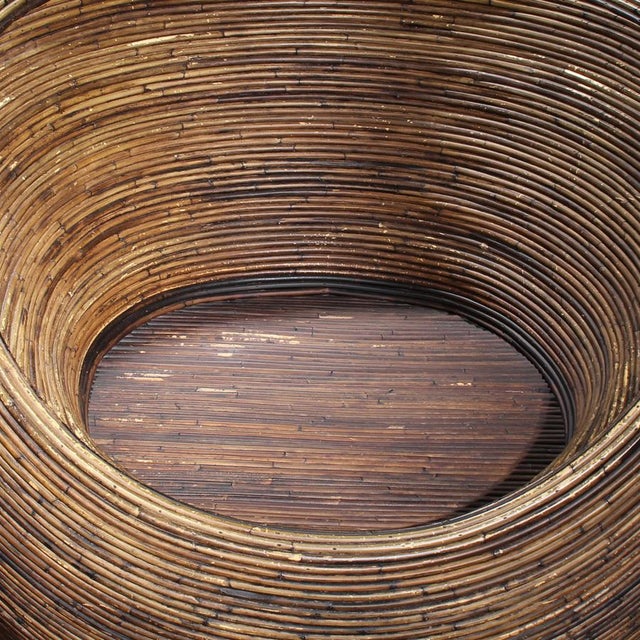 Brown Pot Chair in Pencil Reed Bamboo, Italy, 1970s For Sale - Image 8 of 9