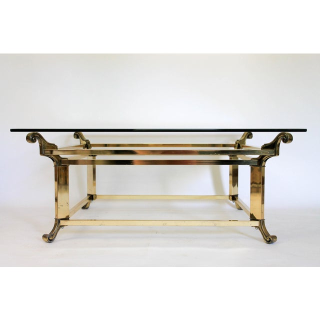 Square Brass & Glass Coffee Table Chairish