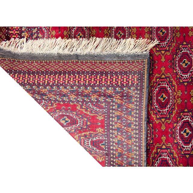 Tribal Vintage Persian Turkmen Rug For Sale - Image 3 of 14