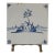 Vintage Blue and White Delftware Tile With Brass Faux Bamboo Easel Stand For Sale