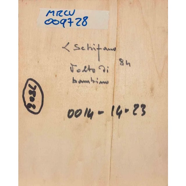 Luciano Schifano, Portrait of a Child, Oil Painting, 1984 For Sale - Image 4 of 5