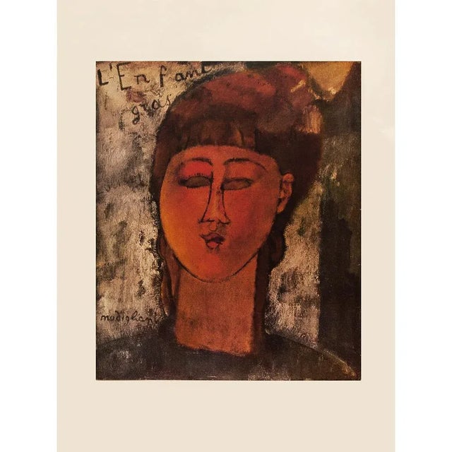 An excellent vintage First Edition full-color print after portrait "Fat Boy" (1915) by Amedeo Modigliani. Comes from a...