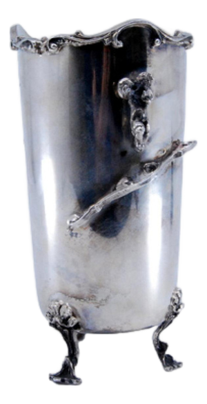 Silver Cache-Pot with Angels and Feet