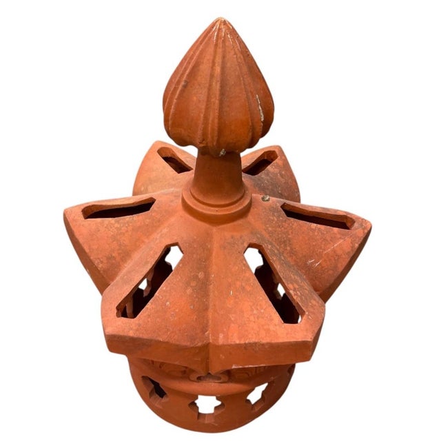 This striking vintage terracotta architectural lantern showcases exceptional craftsmanship and timeless Mediterranean-...