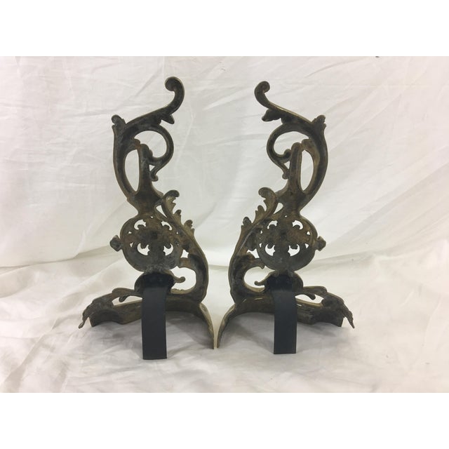 Late 19th Century 19th Century French Napoleon III Bronze Andirons - a Pair For Sale - Image 5 of 10
