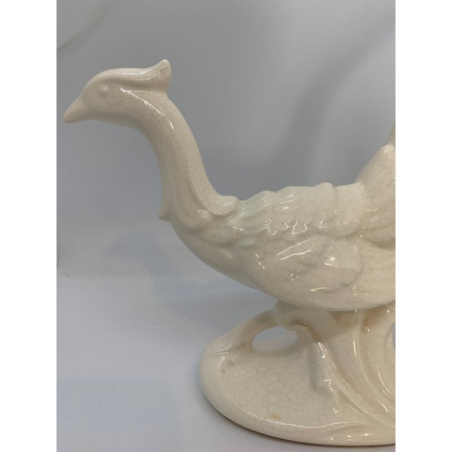 Mid Century Blanc De Chine Porcelain Peacocks a Pair For Sale - Image 4 of 8