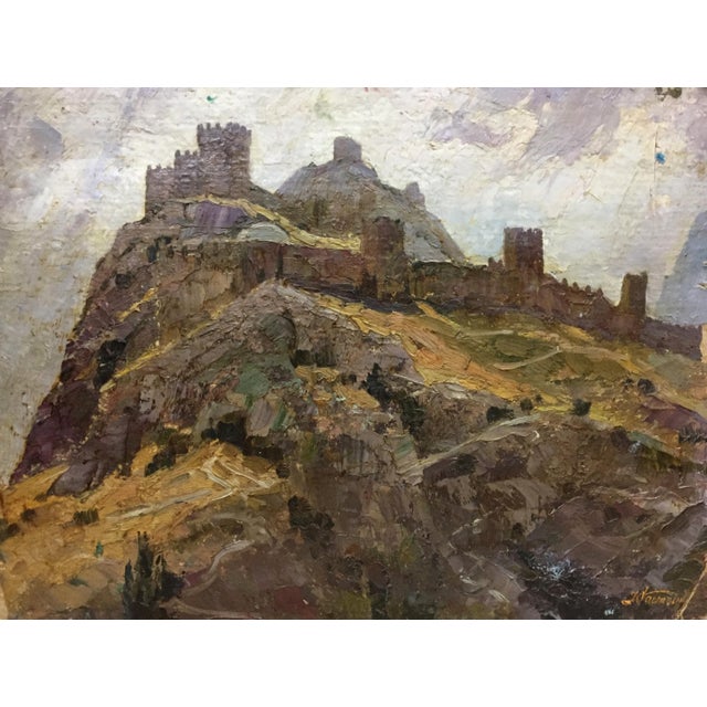 *** ABOUT THIS PAINTING *** * TITLE: "Landscapes. Castle" * SIZE: 30x40 cm/'11.81x15.74 inches' * MEDIUM: oil, cardboard *...