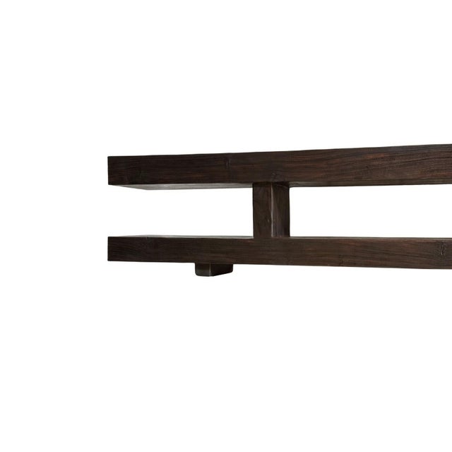 Sculptural Teak Wood Long Bench Stunning Wood Textures, Modern Organic For Sale - Image 4 of 11