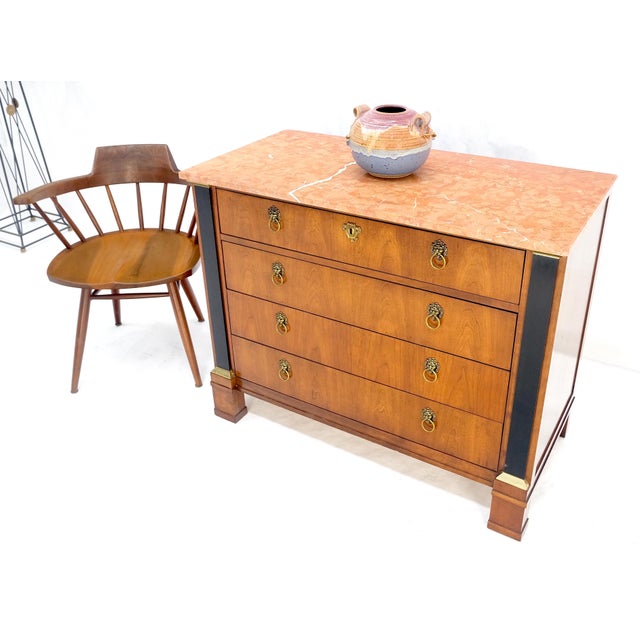 Baker 4 Drawer Marble Top Neoclassical Empire Revival Console Chest Dresser MINT For Sale - Image 10 of 15