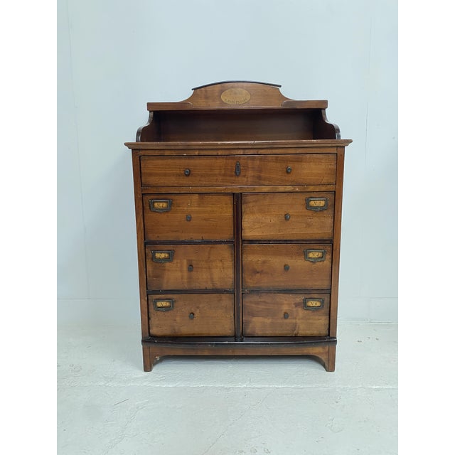 Brown English Style Chest of Drawers in Walnut, 1900s For Sale - Image 8 of 10