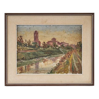 Landscape Composition, 2000s, Oil Painting on Canvas, Framed For Sale
