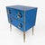 Metal Mid-Century Modern Style Blue Mirrored Chest of Drawers with Brass Details, 2000 For Sale - Image 7 of 7